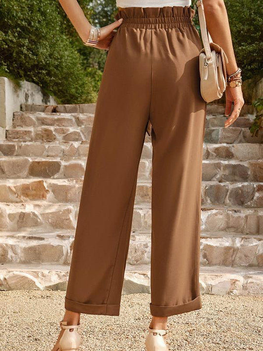 Women's Woven Solid Color Commuter Trousers - 808Lush
