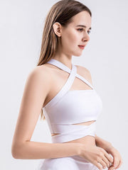 Strap fitness vest sports cross beautiful back underwear with chest pad top - 808Lush
