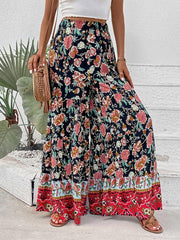 floral fashion flared wide-leg pants - 808Lush