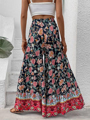 floral fashion flared wide-leg pants - 808Lush