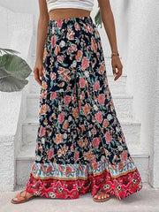 floral fashion flared wide-leg pants - 808Lush