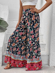 floral fashion flared wide-leg pants - 808Lush