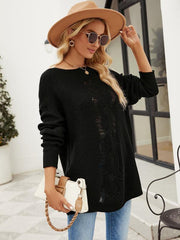 Fashion Solid Color Button Rope Knit Loose Pullover Sweater - 808Lush