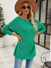 Fashion Solid Color Button Rope Knit Loose Pullover Sweater - 808Lush