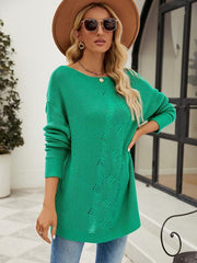 Fashion Solid Color Button Rope Knit Loose Pullover Sweater - 808Lush