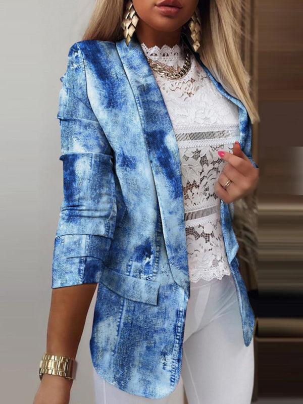 Tie-dye OL temperament professional slim top blazer - 808Lush
