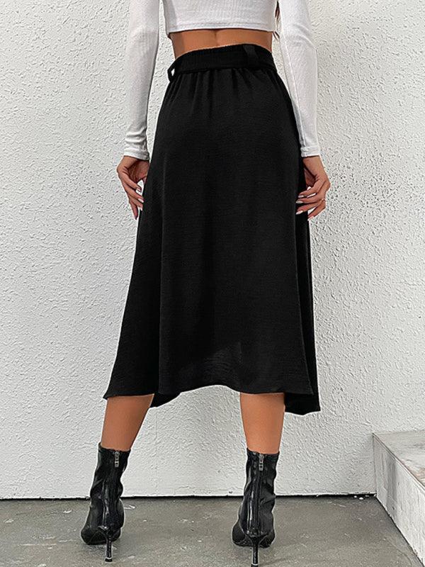 solid color mid-length skirt - 808Lush