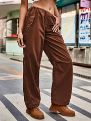 Street Loose Lace Drawstring Elastic Waist Overalls - 808Lush