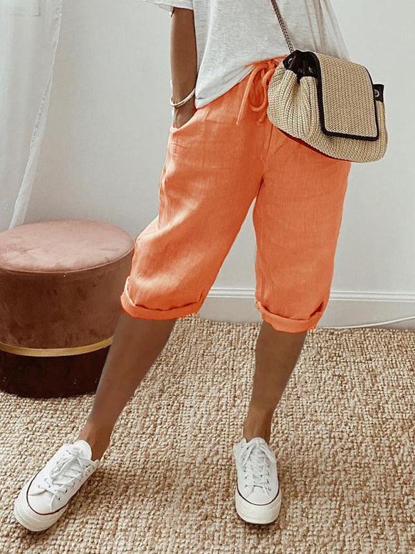 women's pocket elastic casual shorts - 808Lush