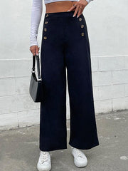 women's cross-border slim button casual pants - 808Lush