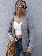 women's basic long-sleeved cardigan