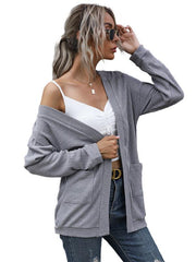 women's basic long-sleeved cardigan