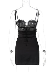 sexy V-neck lace-up hip-covering hot girl dress with slits