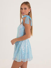 Sexy sequined dress with suspenders