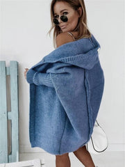 Women hooded sweater cardigan
