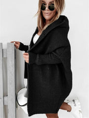 Women hooded sweater cardigan