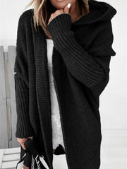 Women hooded sweater cardigan
