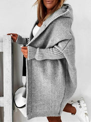 Women hooded sweater cardigan