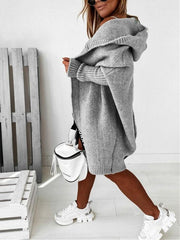 Women hooded sweater cardigan