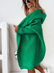 Women hooded sweater cardigan