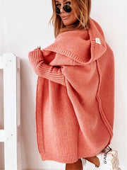 Women hooded sweater cardigan