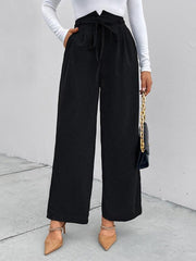 Women's elastic elastic loose wide leg long pants - 808Lush