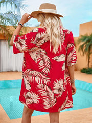 Printed casual resort style cardigan shorts suit - 808Lush