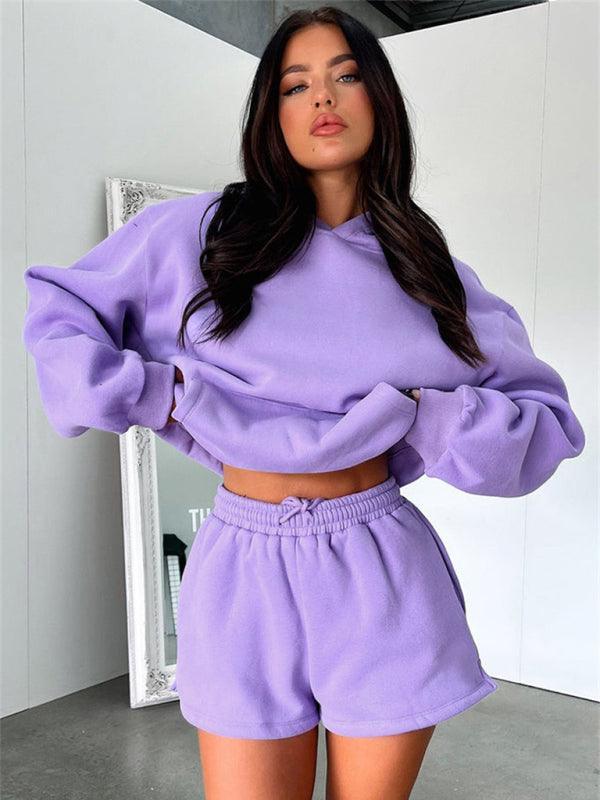 Women's loose sweatshirt shorts set - 808Lush