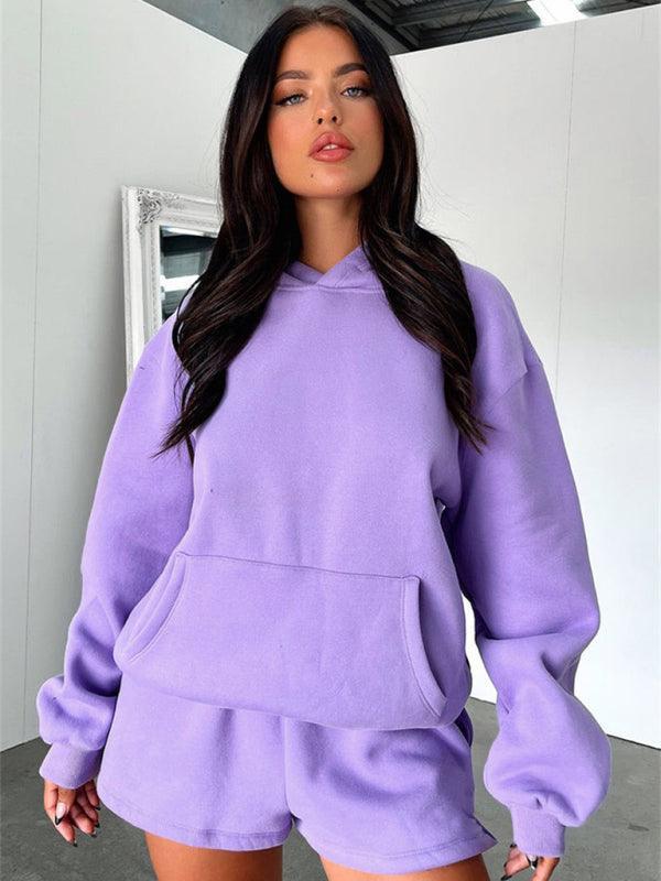 Women's loose sweatshirt shorts set - 808Lush