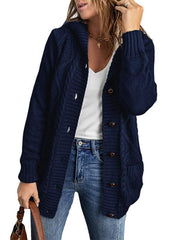mid-length cardigan hooded sweater