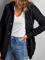 mid-length cardigan hooded sweater