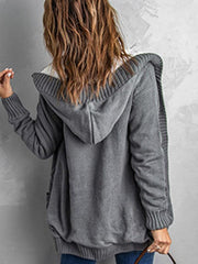 mid-length cardigan hooded sweater