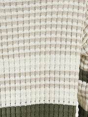 Women's mid-length striped single-breasted coat cardigan