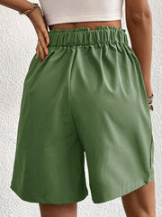 Women's high-waisted loose 2-button shorts - 808Lush
