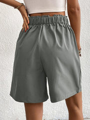 Women's high-waisted loose 2-button shorts - 808Lush