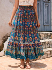 Women's Bohemian Hollow Printed Patchwork Skirt - 808Lush
