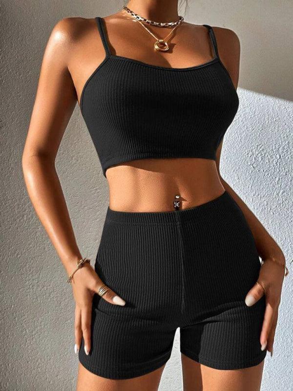 Sexy suspender shorts fashion suit yoga sports suit - 808Lush