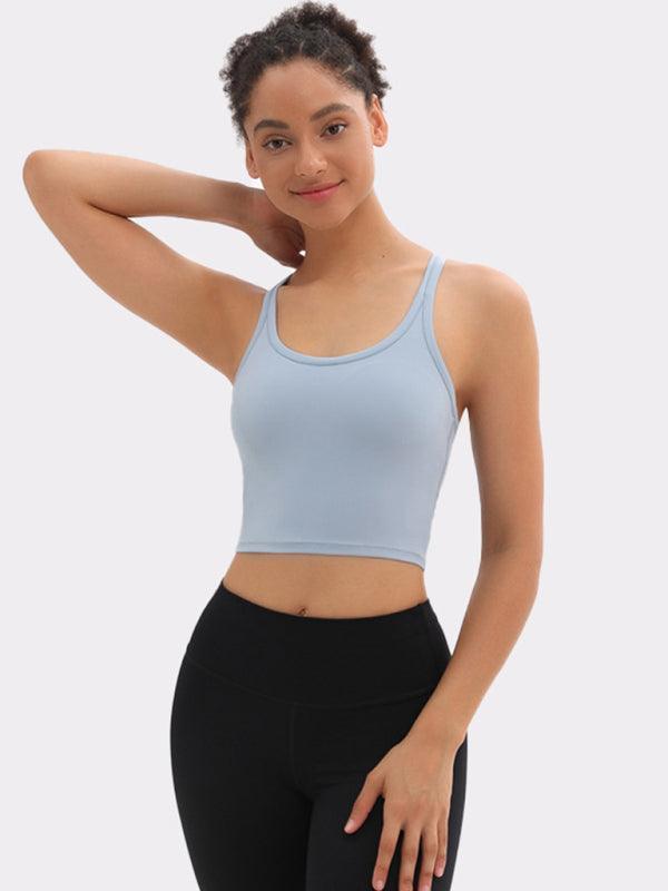 Yoga top chest pads antibacterial nude sports bra all-in-one beautiful back bra - 808Lush