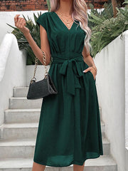 strappy v-neck black dress