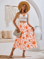 casual holiday printed casual waist skirt - 808Lush