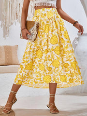 casual holiday printed casual waist skirt - 808Lush