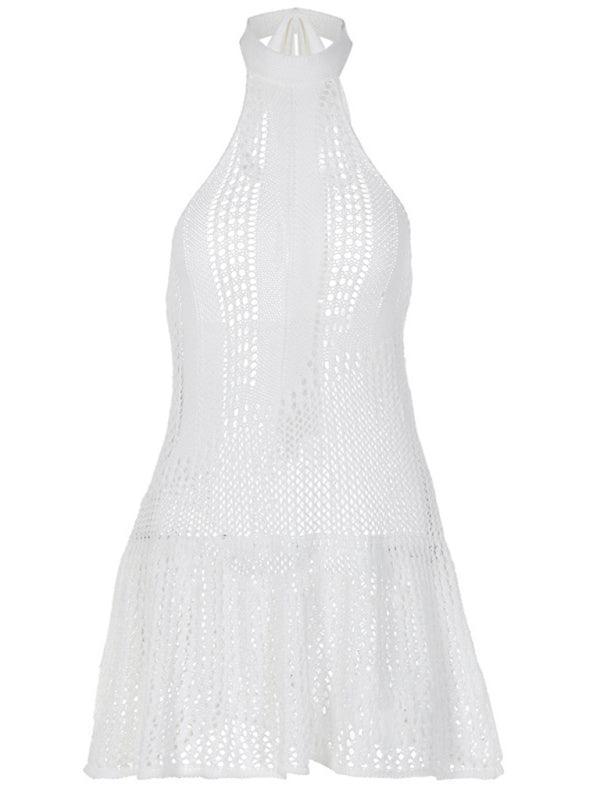 sleeveless halterneck backless knitted dress - 808Lush