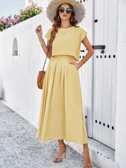 casual sleeveless top and long skirt suit - 808Lush