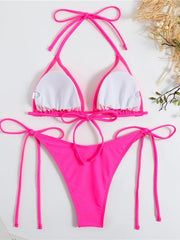 split strap women's sexy triangle bikini - 808Lush