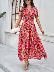 temperament casual printed waist dress - 808Lush