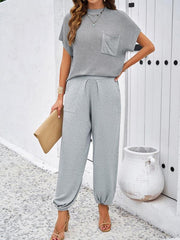 Spring and summer temperament casual solid color woolen trousers suit - 808Lush