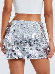 irregular size sequined fashionable skirt - 808Lush
