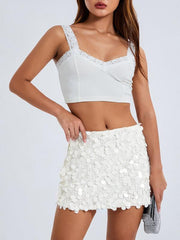 irregular size sequined fashionable skirt - 808Lush