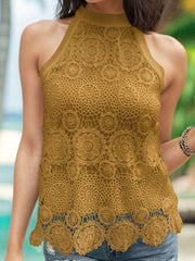 Women's sleeveless halter neck lace top - 808Lush