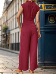 Sleeveless Swing Collar Jumpsuit